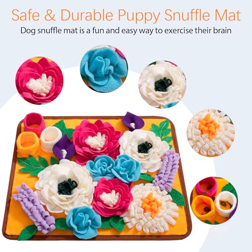 Snuffle Mat for Dogs Pet Treats Feeding Mat for Small (Orange)