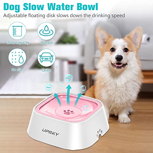 35oz No Spill Pet Water Bowl (Pink)