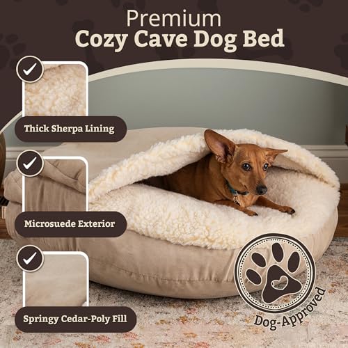 Cozy Cave Dog Bed (35.0"L x 35.0"W x 8.0"Th / Buckskin)