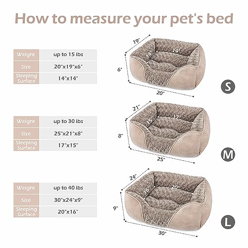 Small Dog Bed for Medium to Large Dogs (S(20"x 19"x 6") / Beige)
