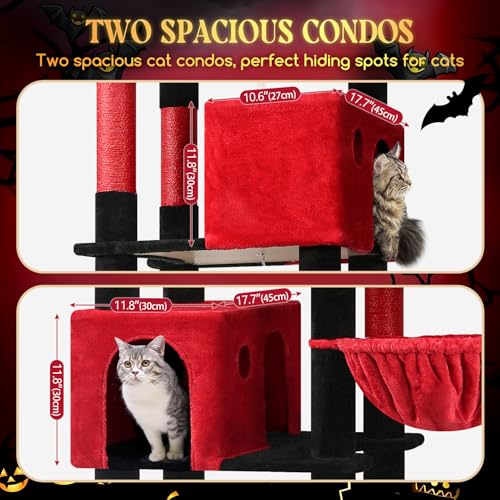 Gothic Giant Cat Tree for Indoor Large Cat (83inch / Blood-Gothic)