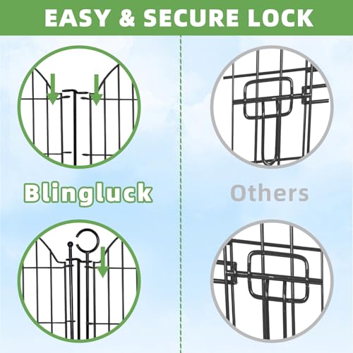 5 Panels No Dig Decorative Garden Fence with Gate (Black / 32 in(H))