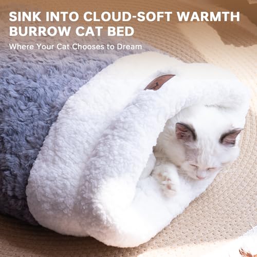 Self Warming Cat Cave Bed (grey)