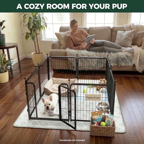 Rollick Dog Playpen with Washable Pee Pad (Black / 24"H)