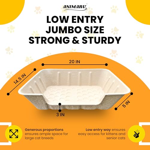 Disposable Litter Boxes (Brown / Jumbo - Low Entry 4-Pack)