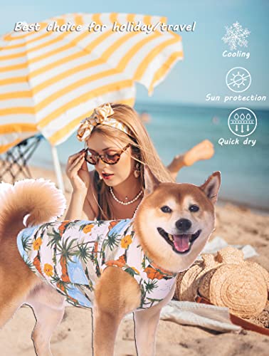 Hawaiian Dog Shirts (Blue+Yellow / X-Small)