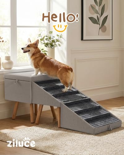 Split Ottoman Dog Ramp for Bed and Couch (21.06" H-Hemp Green)