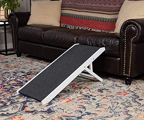 Adjustable Pet Ramp for Small Dogs (White - 16")