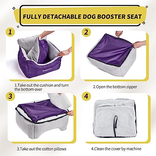 Dog Car Seat for Small Dogs & Cats Under 25 lbs (Purple / Small)