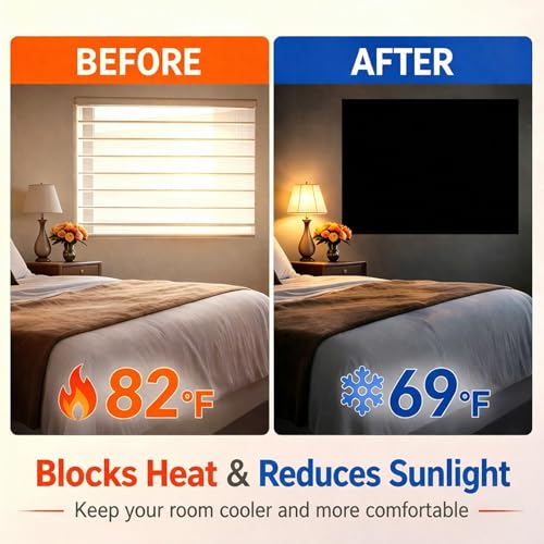 2 Pack 100% Magnetic Blackout Curtains for Bedroom (57"W x 39"L (Pack of 2))