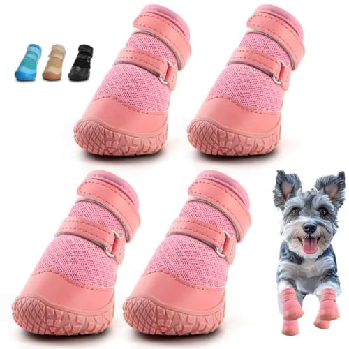 Dog Shoes for Small Dogs (Pink / #1 (Width 1.10 inch) for 2.2-6.6 lbs)