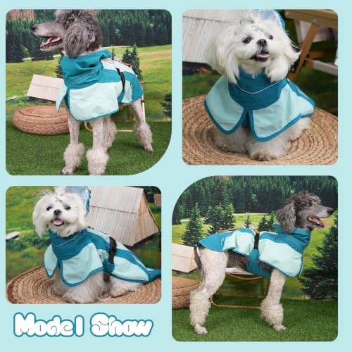 Waterproof Dog Raincoat (Light Blue&Blue / XX-Large)