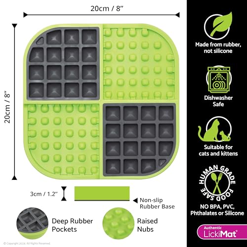 Slomo Cat Slow Feeder Lick Mat (Green)