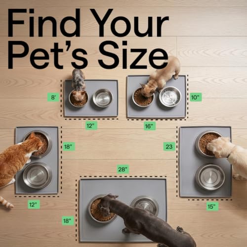 Waterproof Dog Food Mat (Gray / 12" x 8")