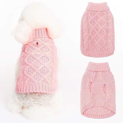 Turtleneck Dog Sweater (X-Small / Flesh Pink)