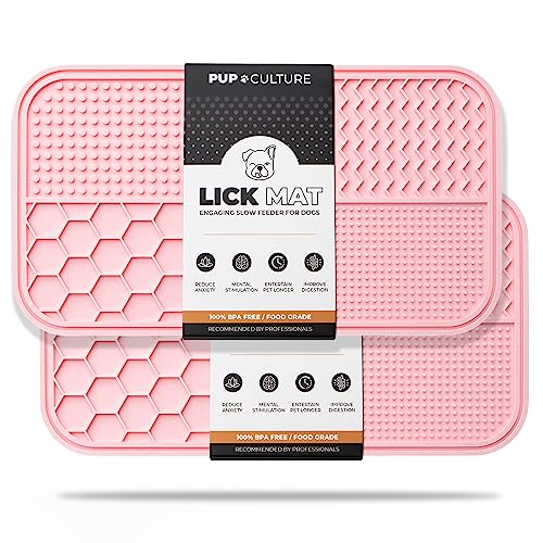 Dog Lick Mat for Dogs (2 Pack / Pink)