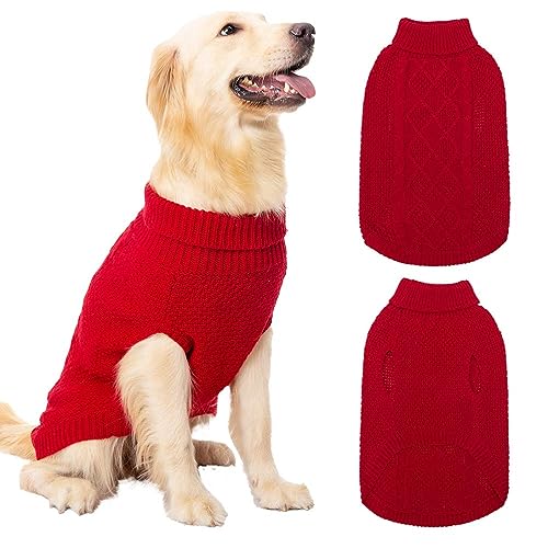 Turtleneck Dog Sweater (Large / Red)