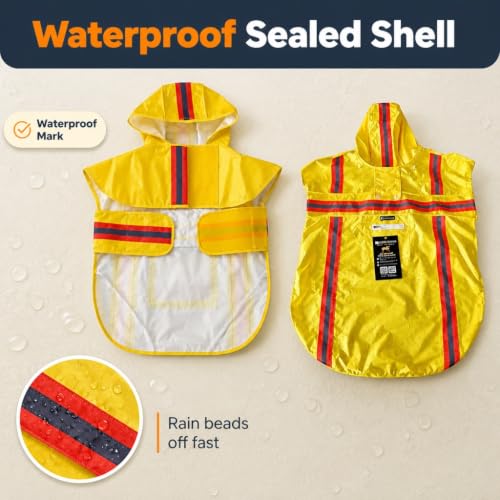 Waterproof Dog Raincoat with Two (Medium)