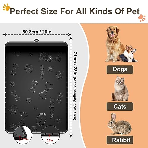 Dog Food Mat Silicone Dog Mat for Food and Water (Black / 28"L x 20"W)