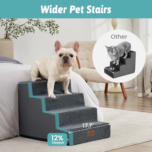 Dog Stairs for Small Dogs (Dark Grey / 17.7x23.6x17.7 inch)