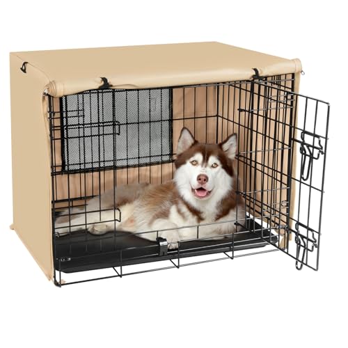 Dog Crate Cover (Beige (with window) / 36 Inch)