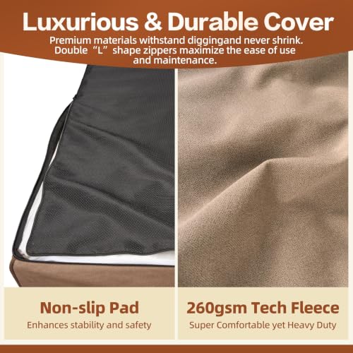 XXL 35D Memory Foam Dog Bed for Extra Large Dogs (XX-Large / Brown)