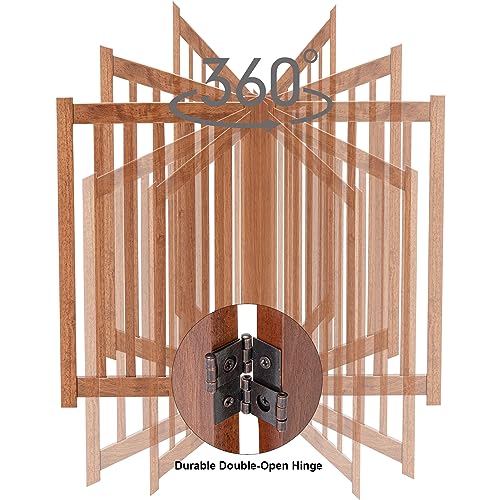 Wooden Free Standing Dog Gate 80" W x 30" H (Brown Oak / 80"W x 30"H)