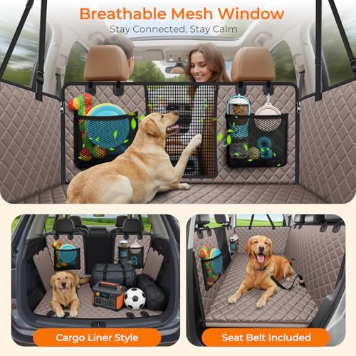 Back Seat Extender for Dogs (Khaki / M - Cars / Full Size SUVs)
