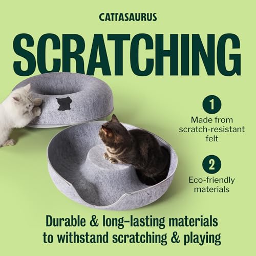 Peekaboo Cat Cave Donut for Multiple & Large Cats up to 30 (Light Gray / Large)