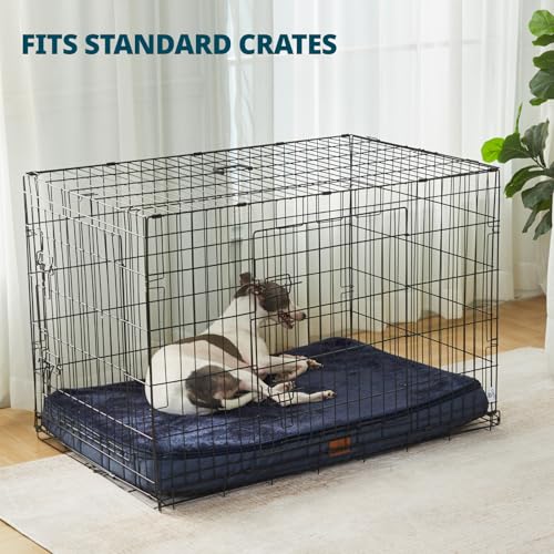 Memory Foam Large Dog Bed (35.0"L x 23.0"W x 4.0"Th / Navy Blue)