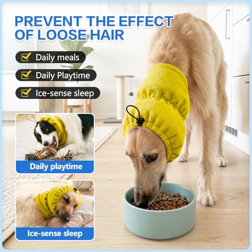 Breathable Dog Cooling Head & Neck Wrap (Yellow / Large)