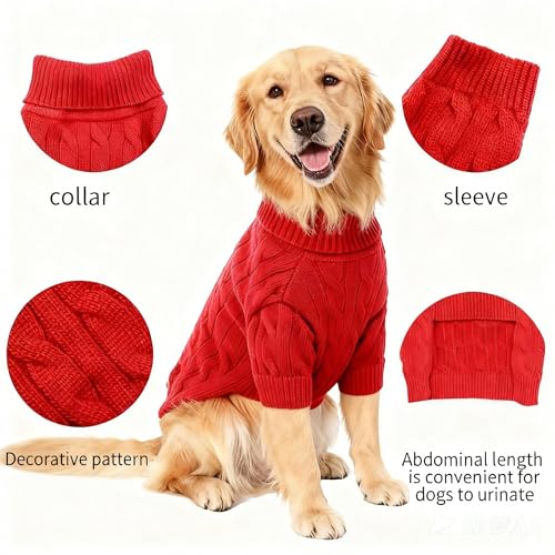 Small Medium Dog Sweater (Deep Red / XX-Large)