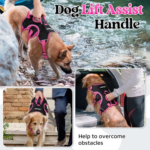 Escape Proof Dog Harness for X (Rose & Black / X-Large)