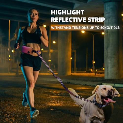Hands Free Dog Leash with Zipper Pouch (Mistyrose)