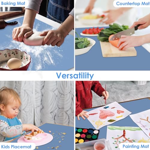 Extra Large Silicone Craft Mat for Kids (03-grayblue / 24"L x 16"W)