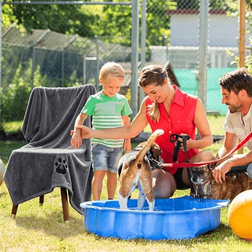 Extra Large Dog Towels for Drying Dogs 2 Pack (Grey and Black / XL-55" * 36")
