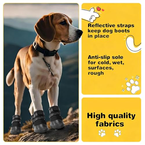 Dog Shoes for Small Dogs (Black / #2 (Width 1.29 inch) for 6.6-11.0 lbs)