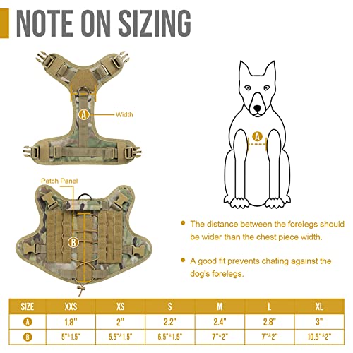 Tactical Dog Harness with Handle No (XX-Small / Multi-colored)