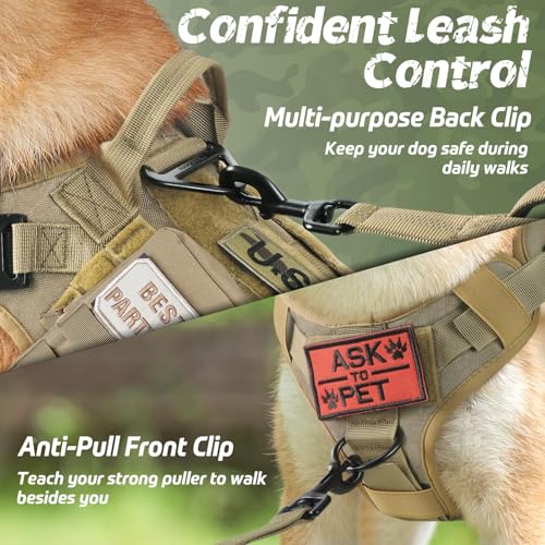 Tactical Dog Harness for Medium (Brown / Medium)