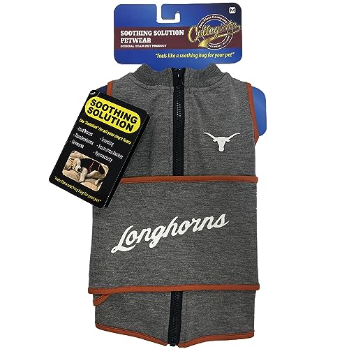 NCAA Texas Longhorns Dog Anxiety Shirt Calming Soothing Vest (Medium / Texas Longhorns)