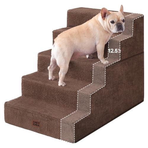 Dog Stairs for Bed 22.5" H (Brown / Extra Wide 17.7" x 35" x 22.5")