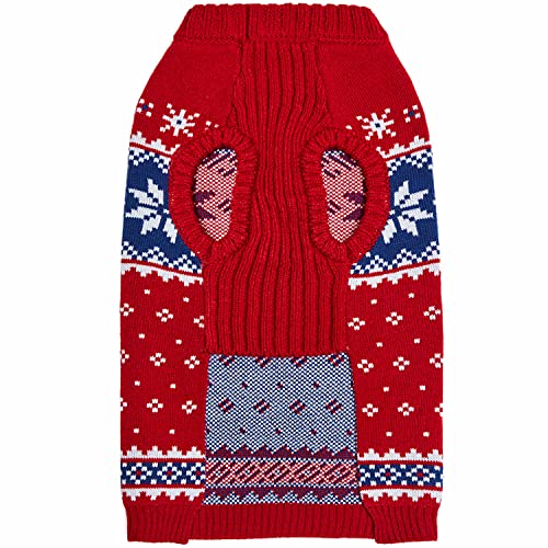 Christmas Snowflake Dog Sweater in Festive Red (14 inch (Pack of 1) / Snowflake - Festive Red)