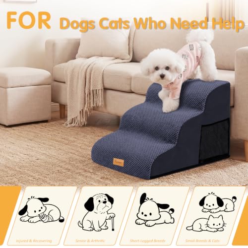 3 Tiers Foam Dog Ramp (Blue / 23.6*15.7*15.7)
