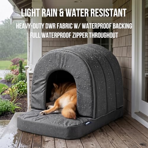 Orthopedic Dog Bed House (35"L x 22"W x 23"Th / Moonstone)