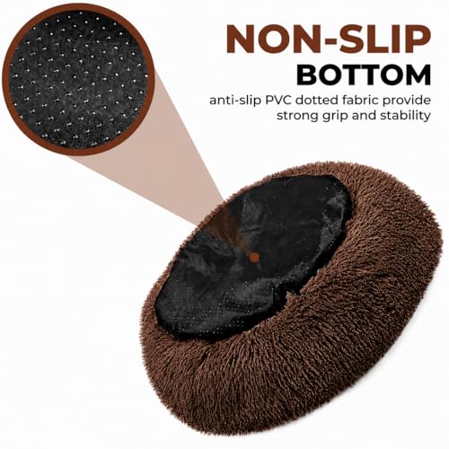 Cat Beds for Indoor Cats & Small Dog (Chocolate / 23.00" x 23.00" x 7.00")