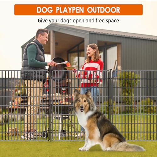 10 Panels No Dig Fence with Gate (Black / 10 Panels 40 in(H) X 24 ft(L) with gate)