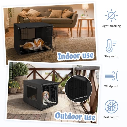 Dog Crate Cover (30.0"L x 19.3"W x 21.3"H / Black)