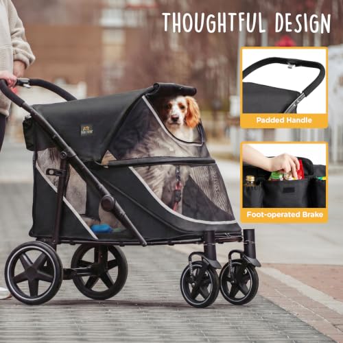 All Terrain Pet Stroller for Large & Medium Dogs (Black)