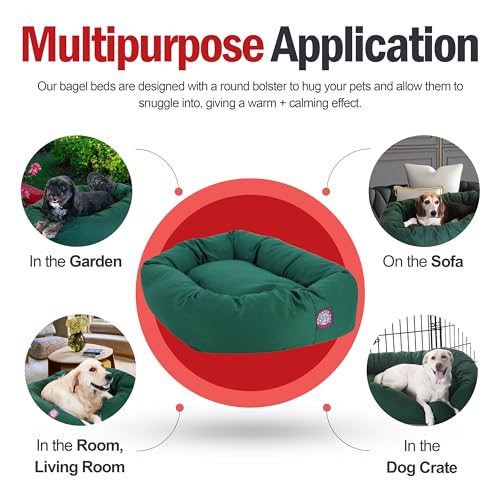 52 Inch Bagel Calming Dog Bed Washable (Green)