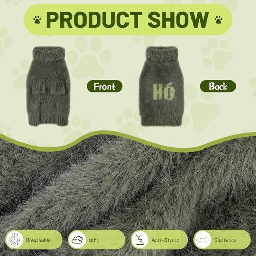 Small Dog Furry Pullover Sweater (F Green(Order One Size Up) / Small)